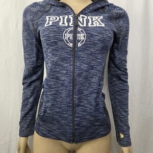 PINK Victoria's Secret Women's Heathered Blue Hoodie